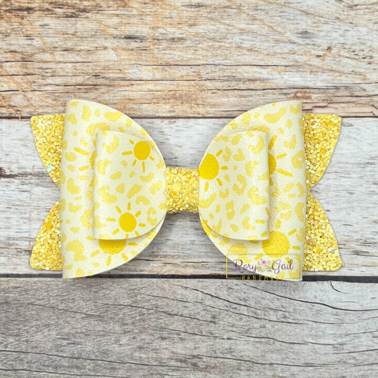 Rory Gail Handmade Bows Sunny Leopard 4” Double Diva Bow