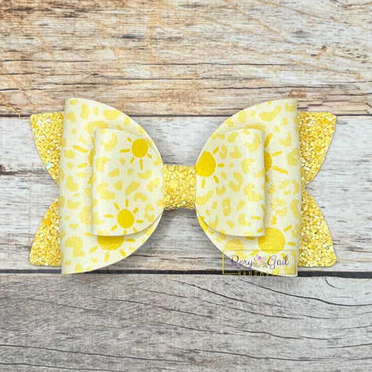 Rory Gail Handmade Bows Sunny Leopard 4” Double Diva Bow