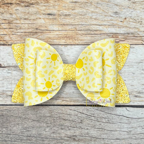 Rory Gail Handmade Bows Sunny Leopard 4” Double Diva Bow