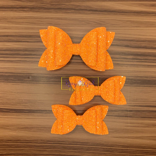 Rory Gail Handmade Bows Tangerine Ice Glitter