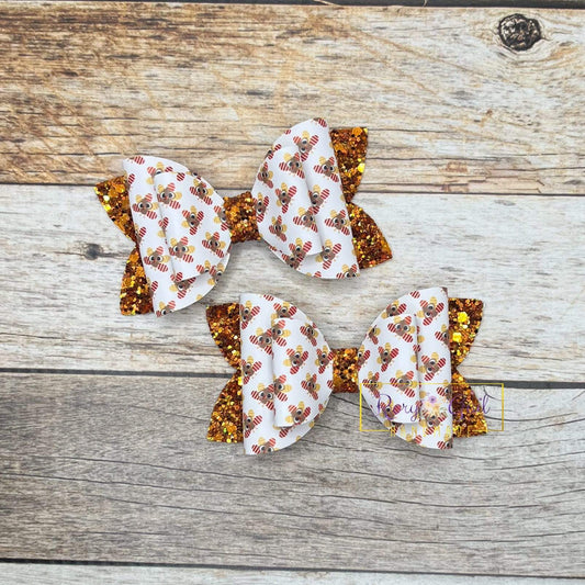 Rory Gail Handmade Bows Tiny Turkeys 3” Double Diva Piggies NEW STYLE