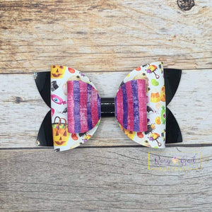 Rory Gail Handmade Bows Trick or Treat 4” Double Diva Bow