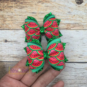 Rory Gail Handmade Bows Watermelon 2.5 inch Phoebe Piggies