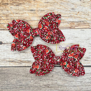 Rory Gail Handmade Bows Watermelon Glitter 3” Double Diva Piggies