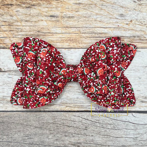 Rory Gail Handmade Bows Watermelon Glitter 4” Double Diva Bow