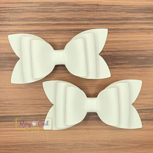 Rory Gail Handmade Bows White Double Diva 3 inch Piggies