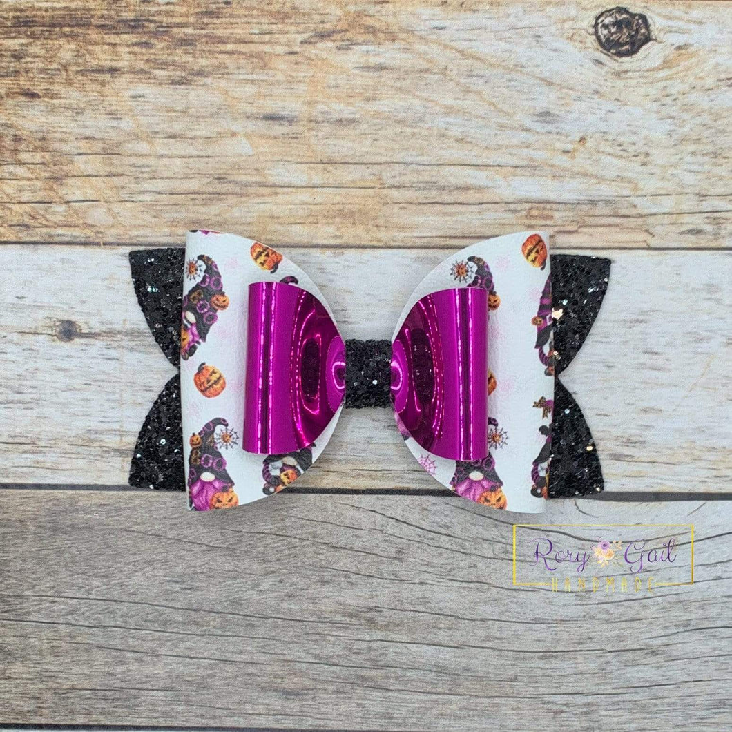 Rory Gail Handmade Bows Witchy Gnomes 4” Double Diva Bow