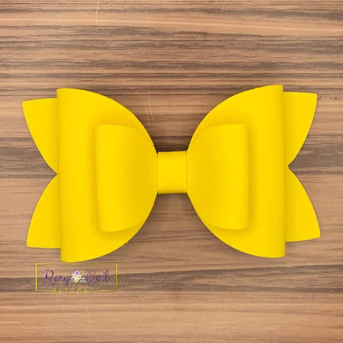 Rory Gail Handmade Bows Yellow 4 inch Double Diva Bow
