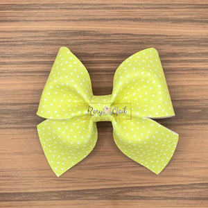 Rory Gail Handmade Bows Yellow Polka Dots Sailor 3 inch Bow