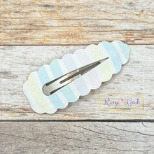 Load image into Gallery viewer, Rory Gail Handmade Clips Rainbow Whisper Pastel Solids Large Scalloped Snap Clips
