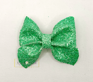 Rory Gail Handmade Clover Sailor Bow Sherbet Glitter 3”