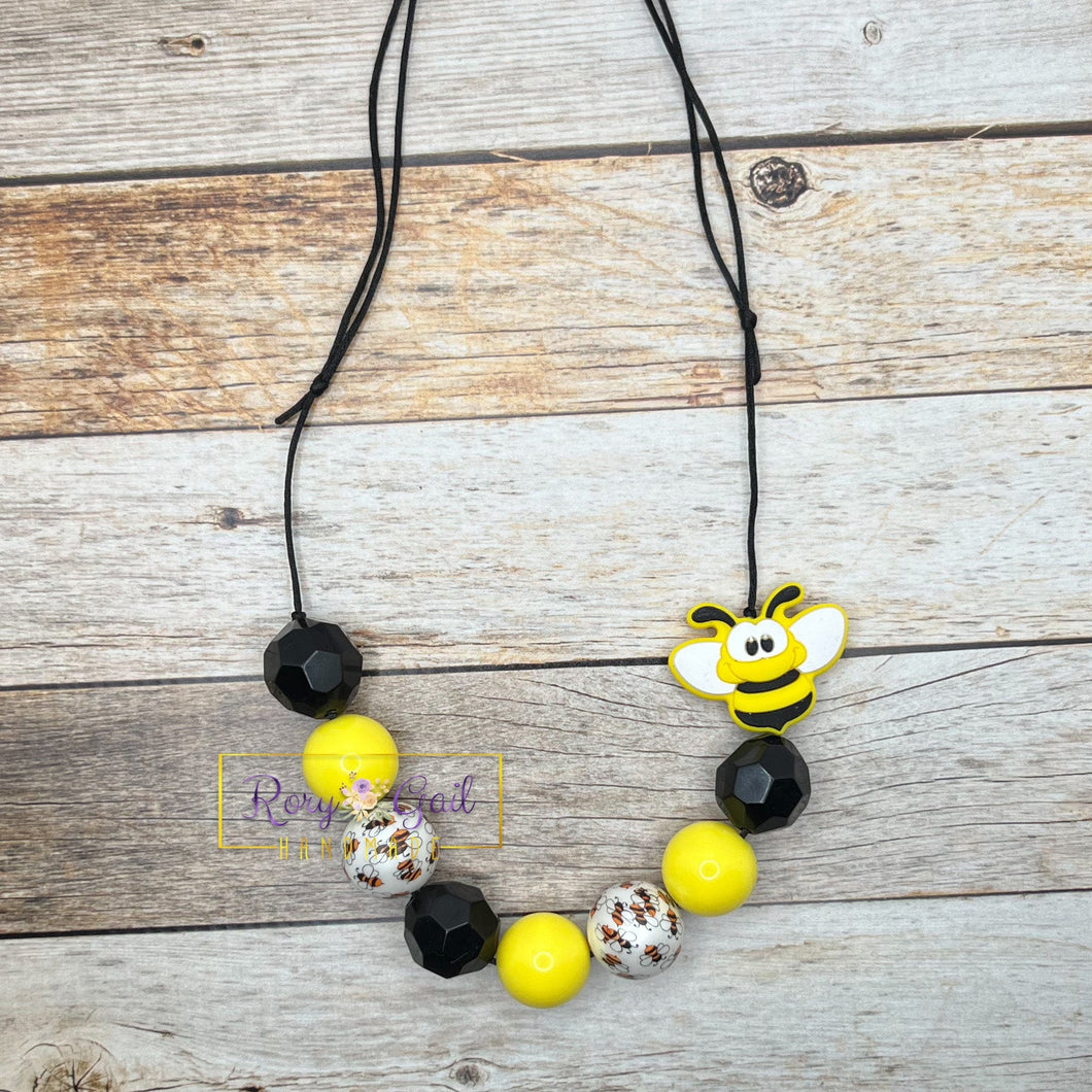 Rory Gail Handmade Don’t Worry Bee Happy Bubblegum Necklace