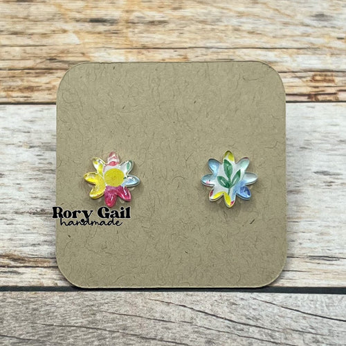 Rory Gail Handmade Earrings Floral Acrylic Flower Stud Earrings