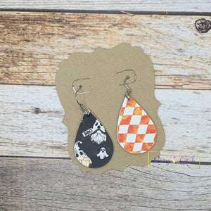 Rory Gail Handmade Earrings Ghost Gnomes Halloween Double Sided 1.5 inch Teardrop Earrings