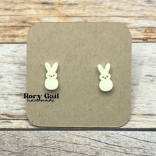 Load image into Gallery viewer, Rory Gail Handmade Earrings Marshmallow Bunny Acrylic Stud Earrings
