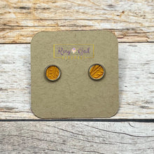 Load image into Gallery viewer, Rory Gail Handmade Earrings Sunflower Summer Embossed 8mm Stud Earrings
