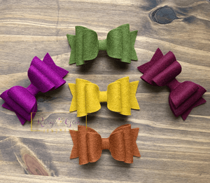 Rory Gail Handmade Fall Wool Felt Solids 4” Isla Bow