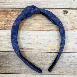 Rory Gail Handmade Headband Denim Top Knot Headband