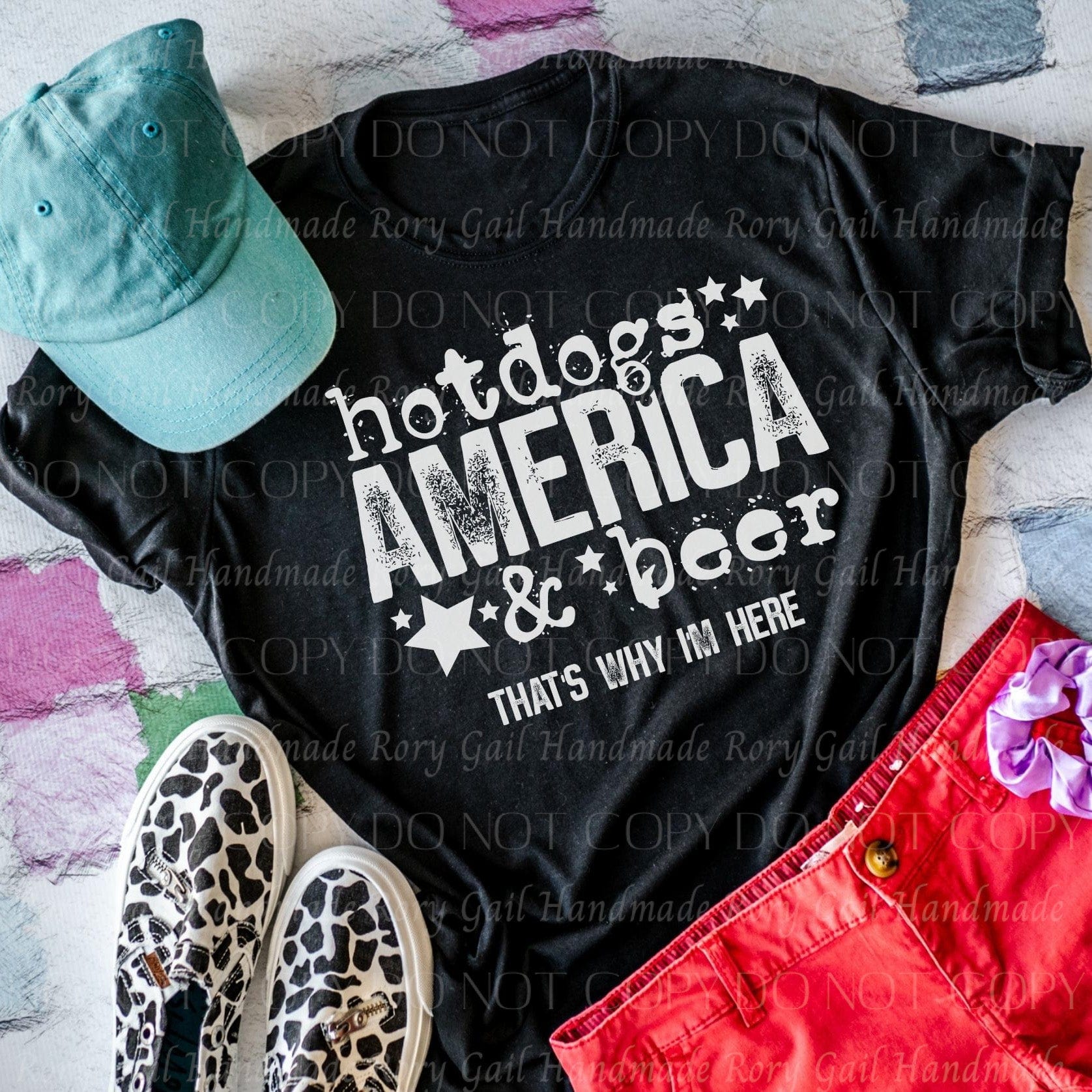 Rory Gail Handmade Hotdogs America & Beer Adult Tee