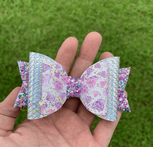 Rory Gail Handmade Iridescent Diamond 4” Isla Bow