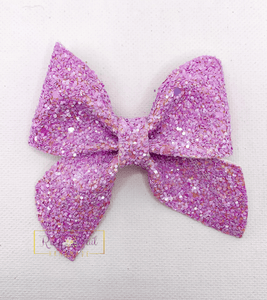 Rory Gail Handmade Lilac Sailor Bow Sherbet Glitter 3”