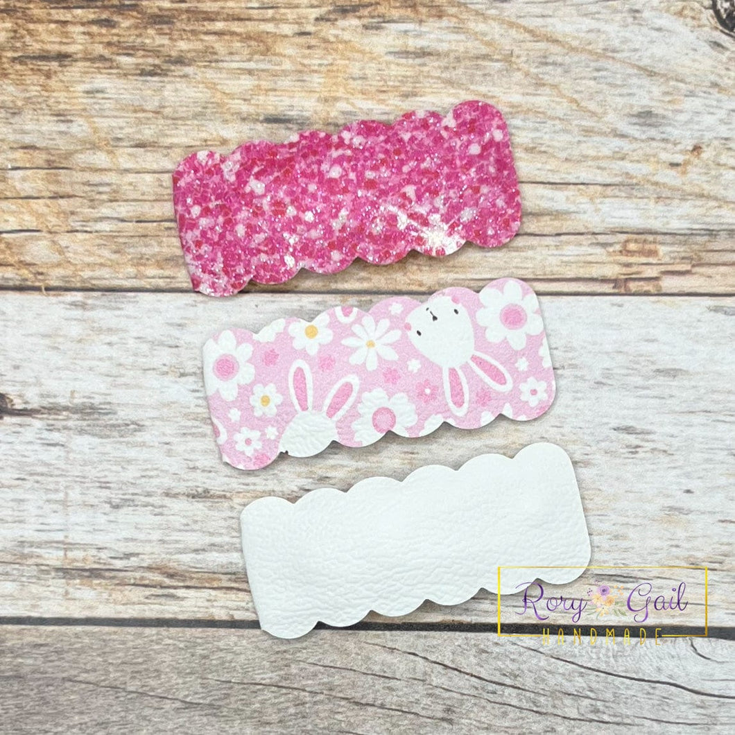 Rory Gail Handmade Pink Bunnies 2” Snap Clip Set