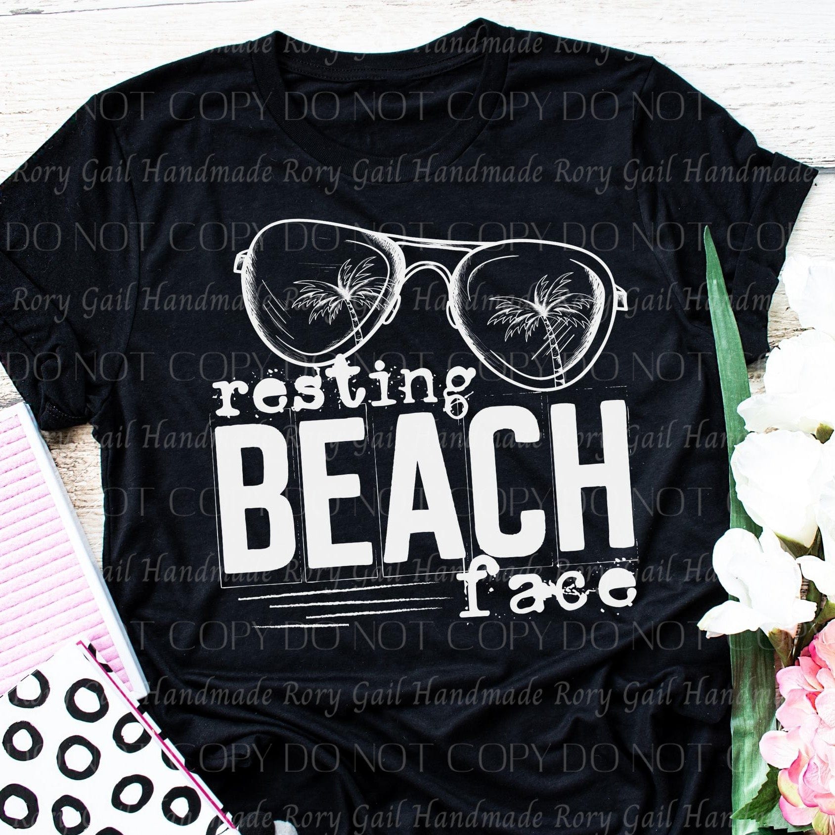 Rory Gail Handmade Resting Beach Face Adult Tee