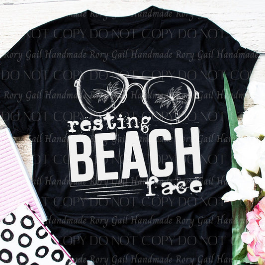 Rory Gail Handmade Resting Beach Face Adult Tee