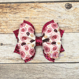 Rory Gail Handmade Roses 3.5 inch Pinch Bow