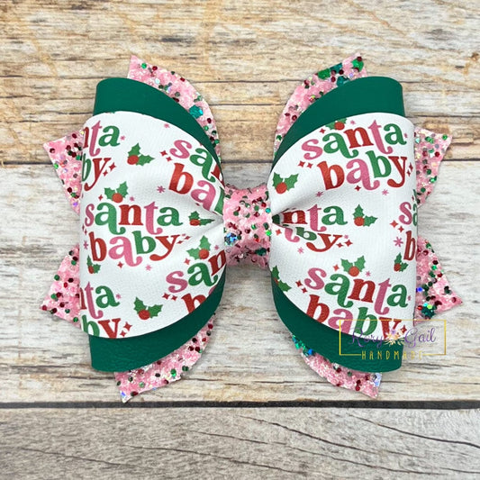 Rory Gail Handmade Santa Baby 3.5 Inch Phoebe Bow