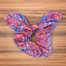 Load image into Gallery viewer, Rory Gail Handmade Scrunchies Oil Spill RWB Knotted Bow Scrunchies
