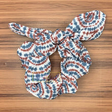 Load image into Gallery viewer, Rory Gail Handmade Scrunchies Tie Dye RWB Knotted Bow Scrunchies
