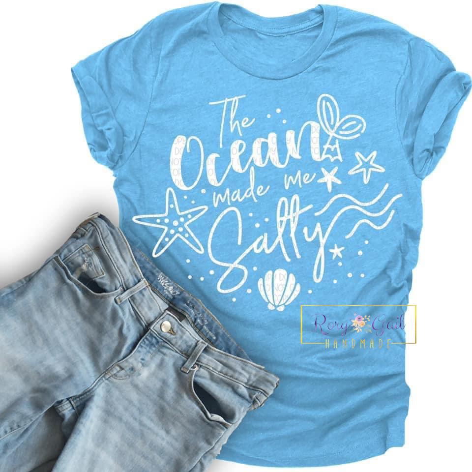 Rory Gail Handmade Shirt The Ocean Made Me Salty (White)