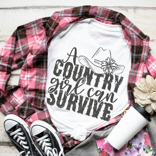 Rory Gail Handmade Shirts & Tops A Country Girl Can Survive Adult Tee