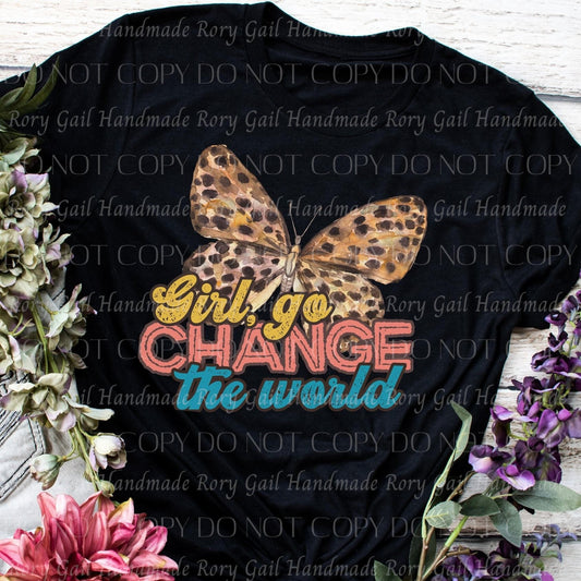 Rory Gail Handmade Shirts & Tops Girl Go Change The World Adult Tee