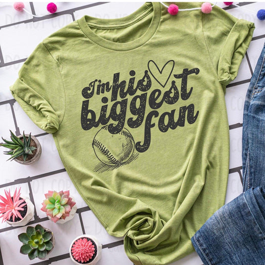 Rory Gail Handmade Shirts & Tops I'm His Biggest Fan (Baseball) Adult Tee