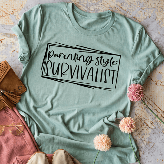 Rory Gail Handmade Shirts & Tops Parenting Style: Survivalist Adult Tee