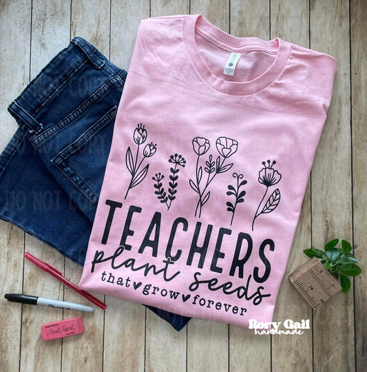 Rory Gail Handmade Shirts & Tops Teachers Plant Seeds Adult Tee