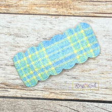 Load image into Gallery viewer, Rory Gail Handmade Snap Clips Blue &amp; Green Plaid Spring Plaid 2” Snap Clip (SINGLES)
