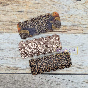 Rory Gail Handmade Snap Clips Leopard Pumpkins 2” Snap Clip Set