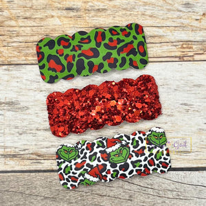 Rory Gail Handmade Snap Clips Mean Leopard Christmas 2” Snap Clip Set