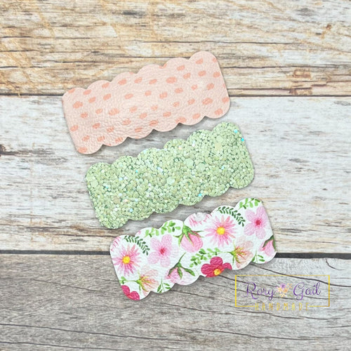 Rory Gail Handmade Snap Clips Pink Flowers 2” Snap Clip Set