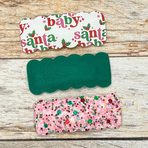 Rory Gail Handmade Snap Clips Santa Baby 2” Snap Clip Set