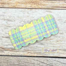 Load image into Gallery viewer, Rory Gail Handmade Snap Clips Yellow &amp; Blue Plaid Spring Plaid 2” Snap Clip (SINGLES)
