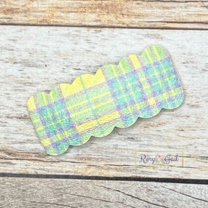 Rory Gail Handmade Snap Clips Yellow & Blue Plaid Spring Plaid 2” Snap Clip (SINGLES)