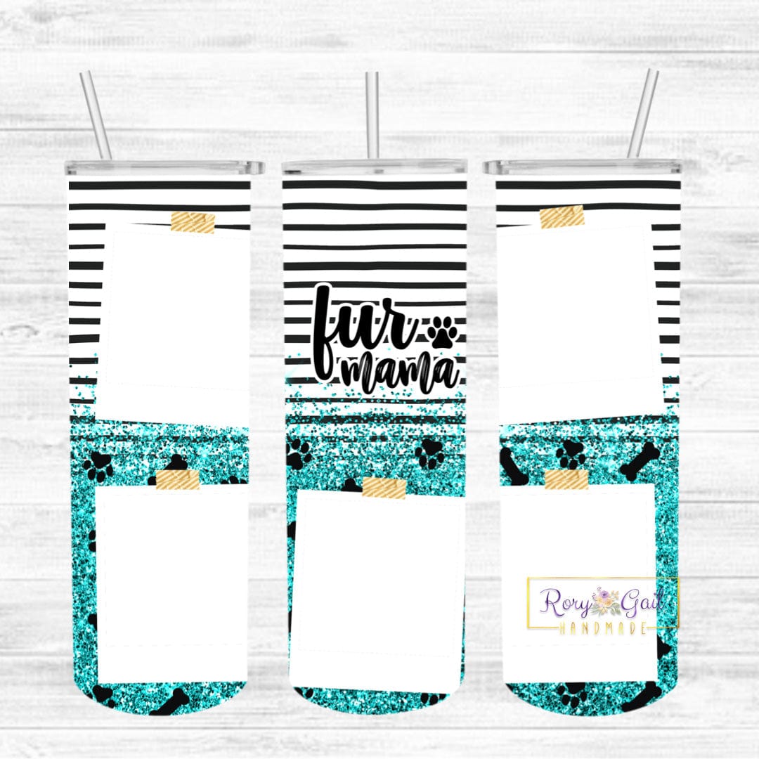 Rory Gail Handmade Tumblers Fur Mama 5 Photo - Teal Glitter Fur Mama Tumblers