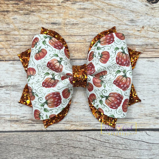 Rory Gail Handmade Vine Pumpkins 3 inch Pinch Bow