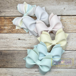 Rory Gail Handmade Whisper Pastel Solids 3.5 inch Pinch Bow