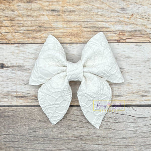 Rory Gail Handmade White Lace 3 inch Sailor Bow